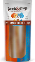 Jack&Pup 12 Inch Bully Sticks for Large Dogs (5 Pack) Jumbo Dog Chews for Aggressive Chewers | All Natural, Odor Free Bully Sticks for Dogs