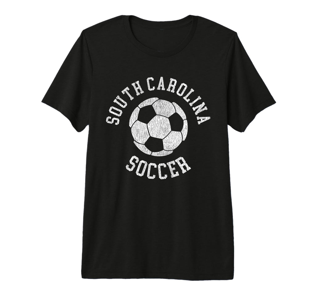 South Carolina Soccer Distressed 90S T-Shirt - Novelty Apparel for Adults