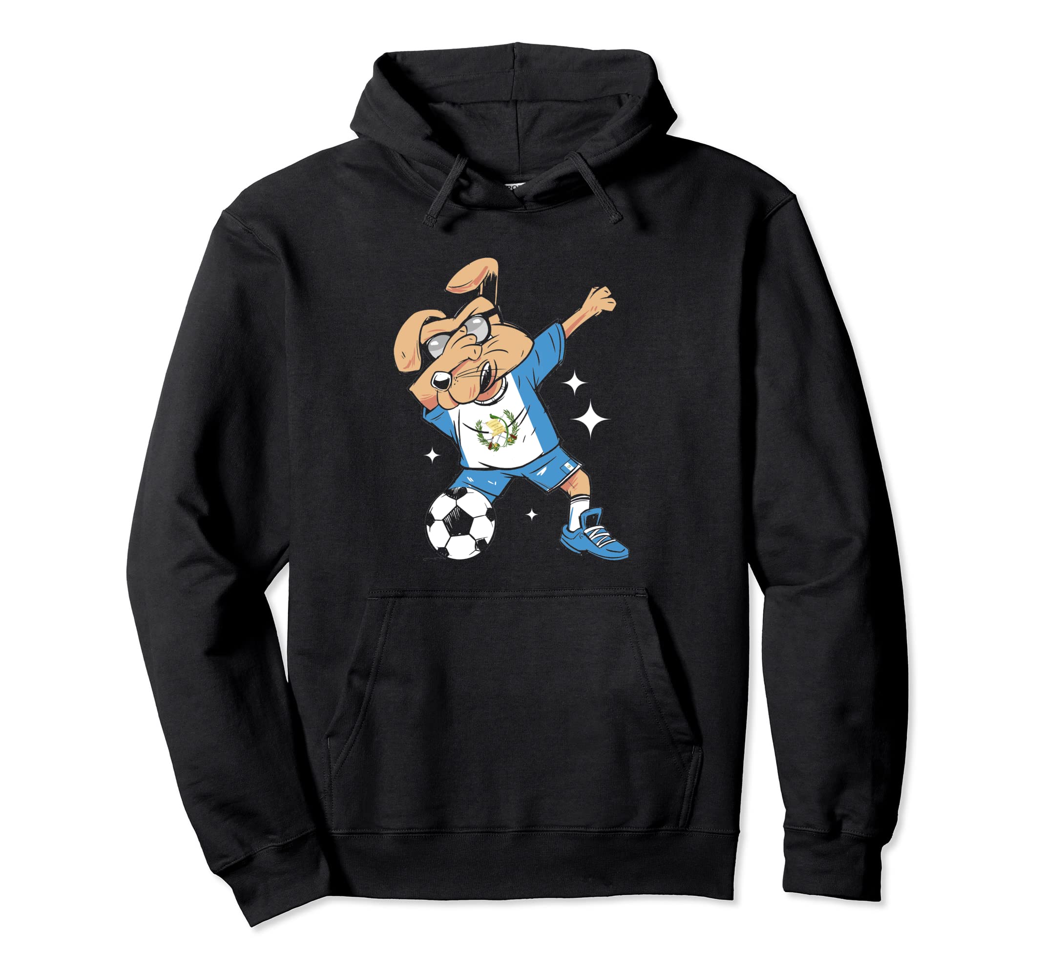 Guatemala Flag Dabbing Dog Football Hoodie - Aesthetic Graphic for Adults