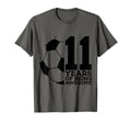 11 Years Being Awesome Soccer 11Th T-Shirt - Trendy Graphic for Adults
