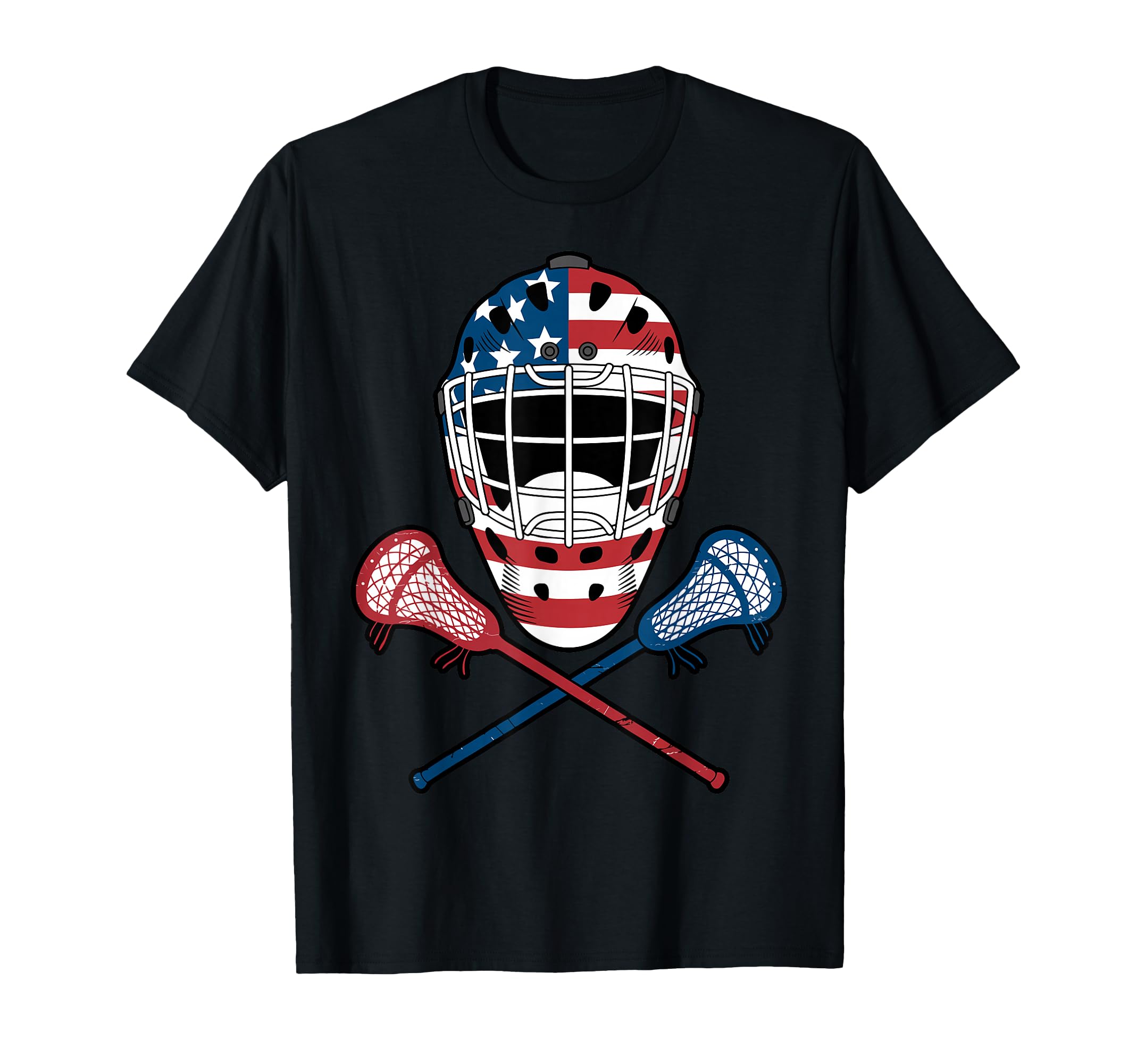 Patriotic Lacrosse Goalie Lax T-Shirt - Fun Novelty Design Unisex