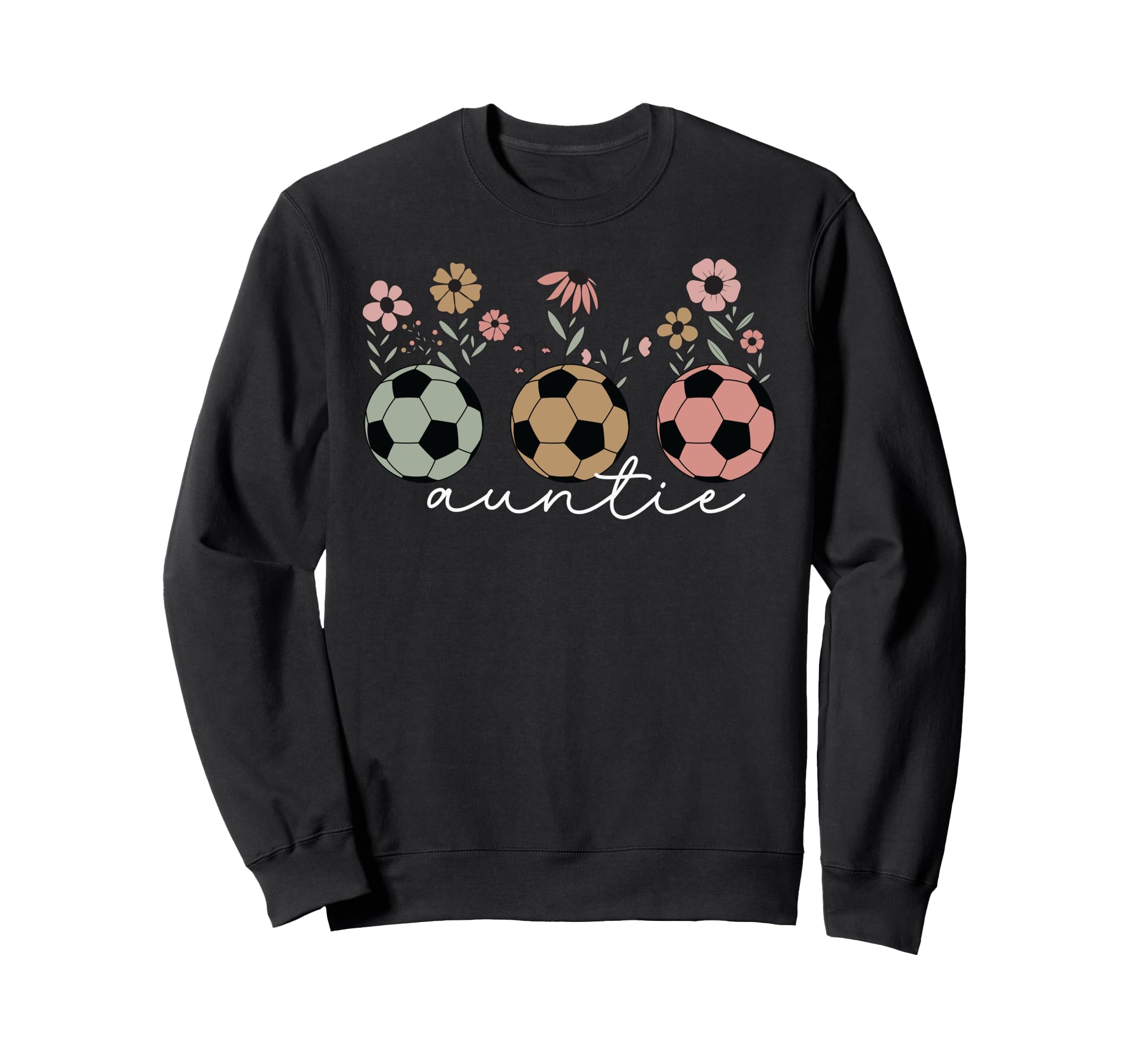 Soccer Auntie Aunt Floral Sweatshirt - Aesthetic Graphic Men Women