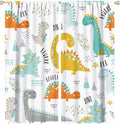 Dinosaur Curtains for Kids Boys Girls Home Decor Childish Cute Dino Animals Print Pattern Rod Pocket Blackout Window Drapes for Nursery Baby Bedroom Playroom W31.5xL72in 2 Panels