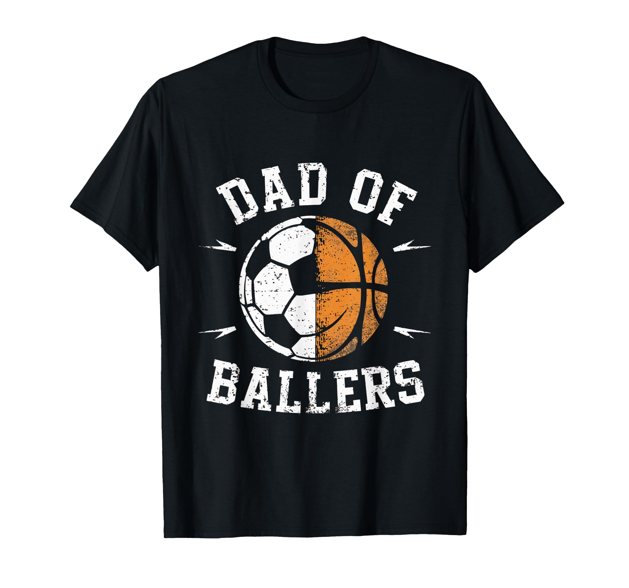 Dad Ballers Basketball Soccer Ball Fathers T-Shirt - Unique Graphic Unisex