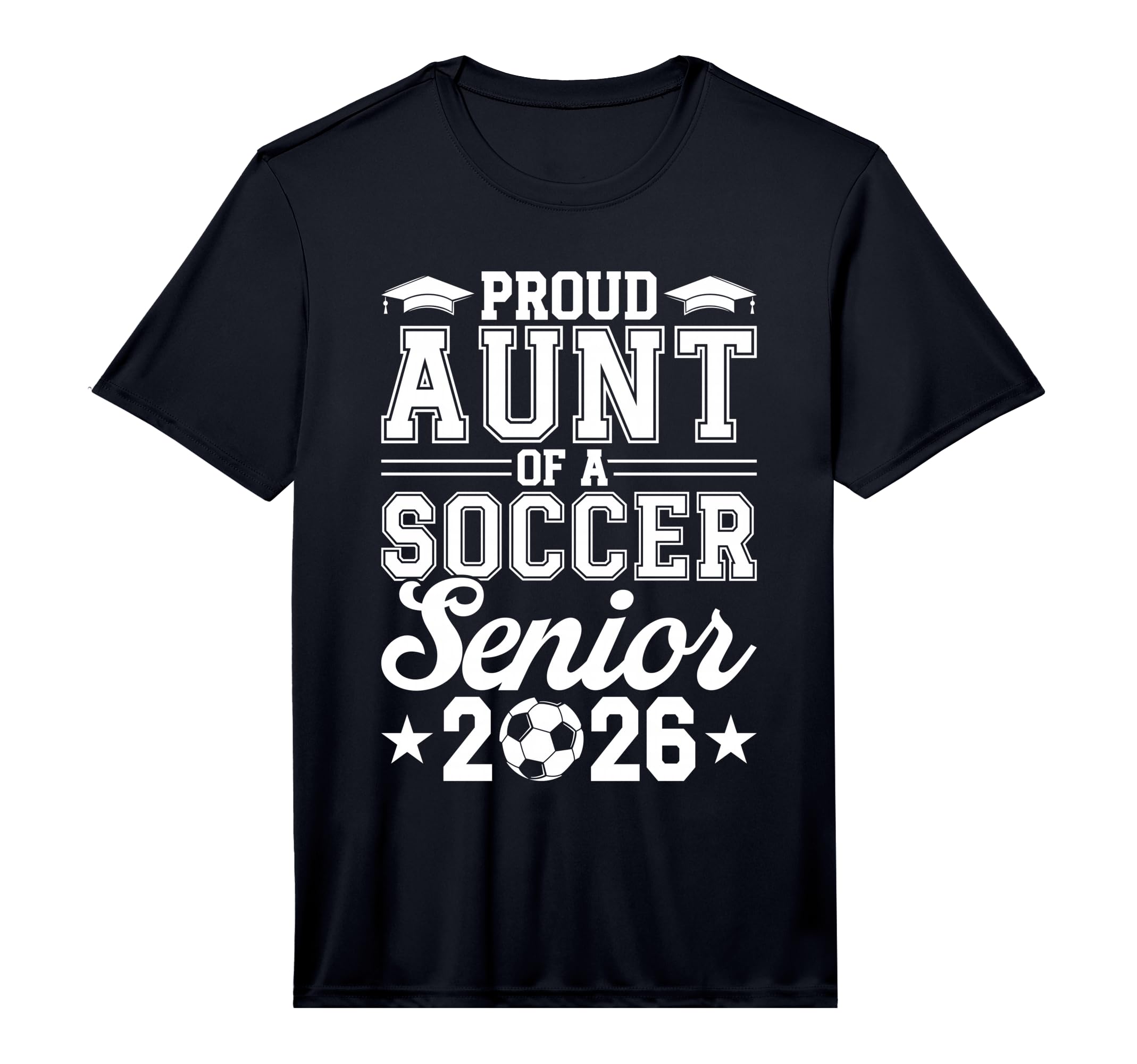 Mens Proud Aunt 2026 Senior Soccer T-Shirt - Novelty Apparel for Adults