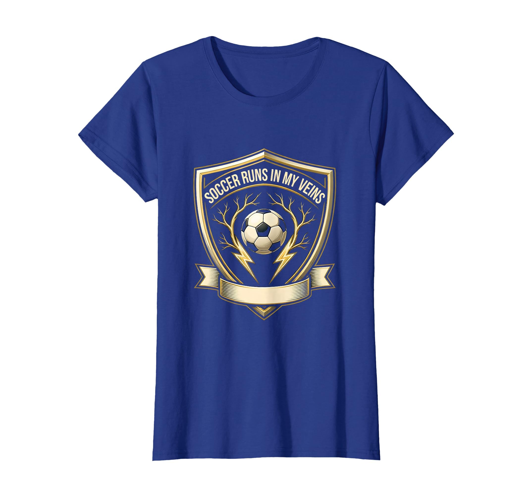 Soccer Runs My Veins Passionate Fan T-Shirt - Fun Novelty Design Unisex