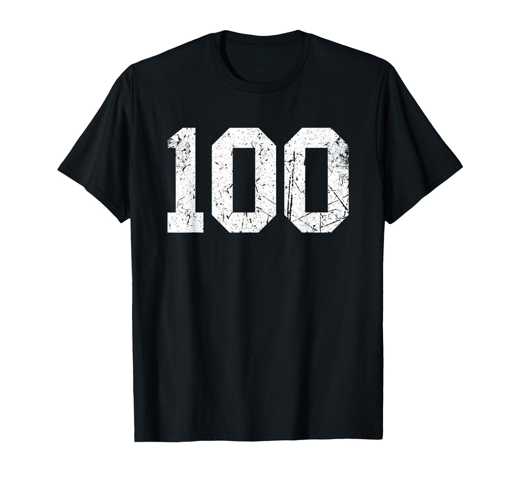 Number 100 Sport White Varsity Number T-Shirt - Custom Art Print Unisex