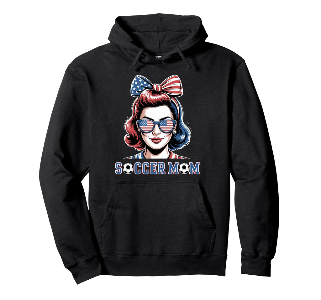 Patriotic Soccer Mom American Flag Hoodie - Trendy Graphic Unisex