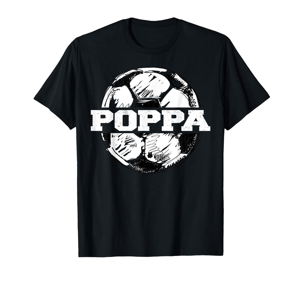 Soccer Poppa Soccer Ball Split T-Shirt - Fun Novelty Design for Adults
