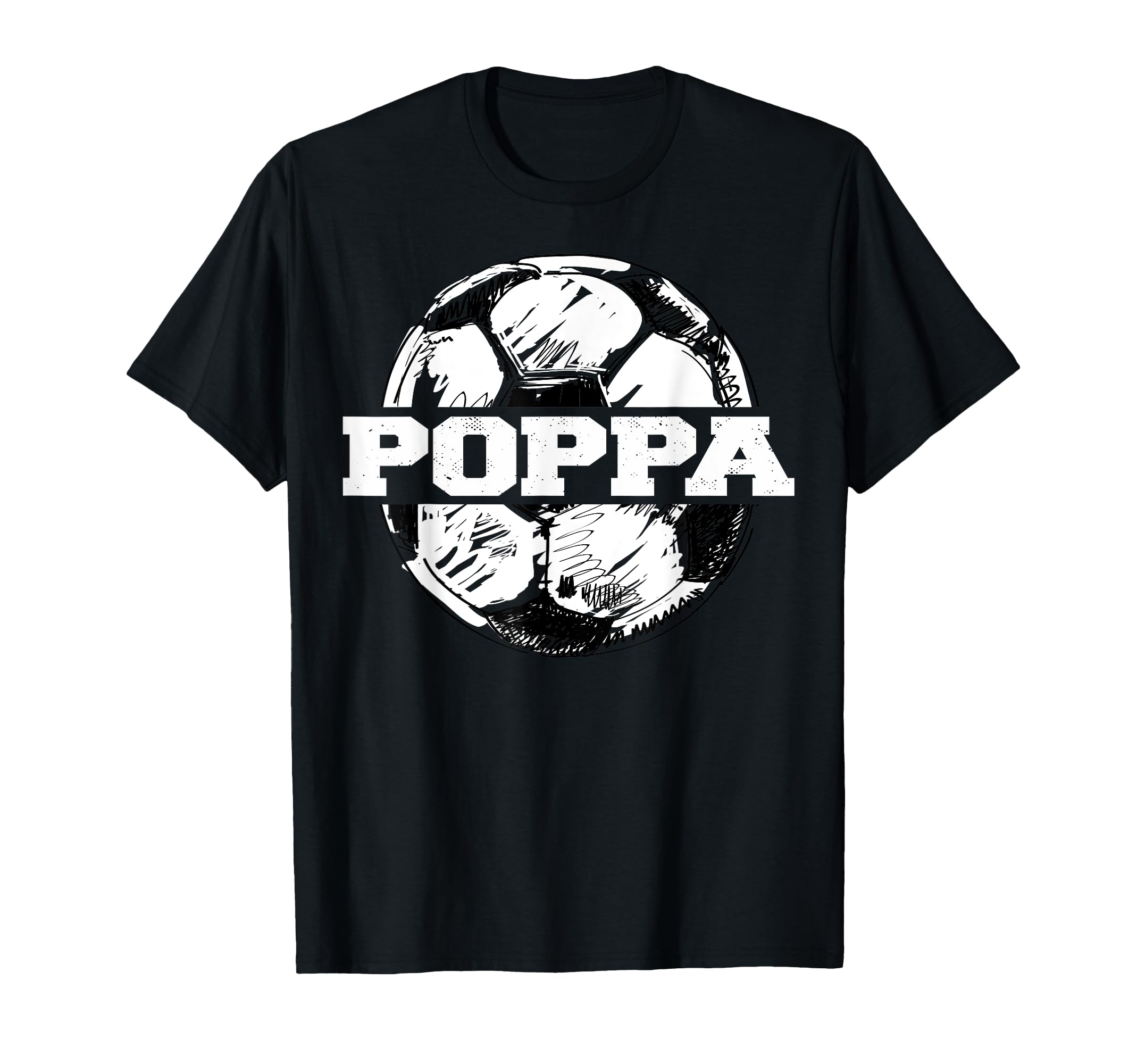 Soccer Poppa Soccer Ball Split T-Shirt - Fun Novelty Design for Adults