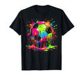 Colorful Soccer Ball Drip Paint Graffiti T-Shirt - Trendy Graphic Unisex