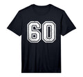 Distressed Number 60 Varsity Number T-Shirt - Minimalist Print for Adults