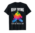 Field Hockey Goalie Keep Trying T-Shirt - Aesthetic Graphic for Adults