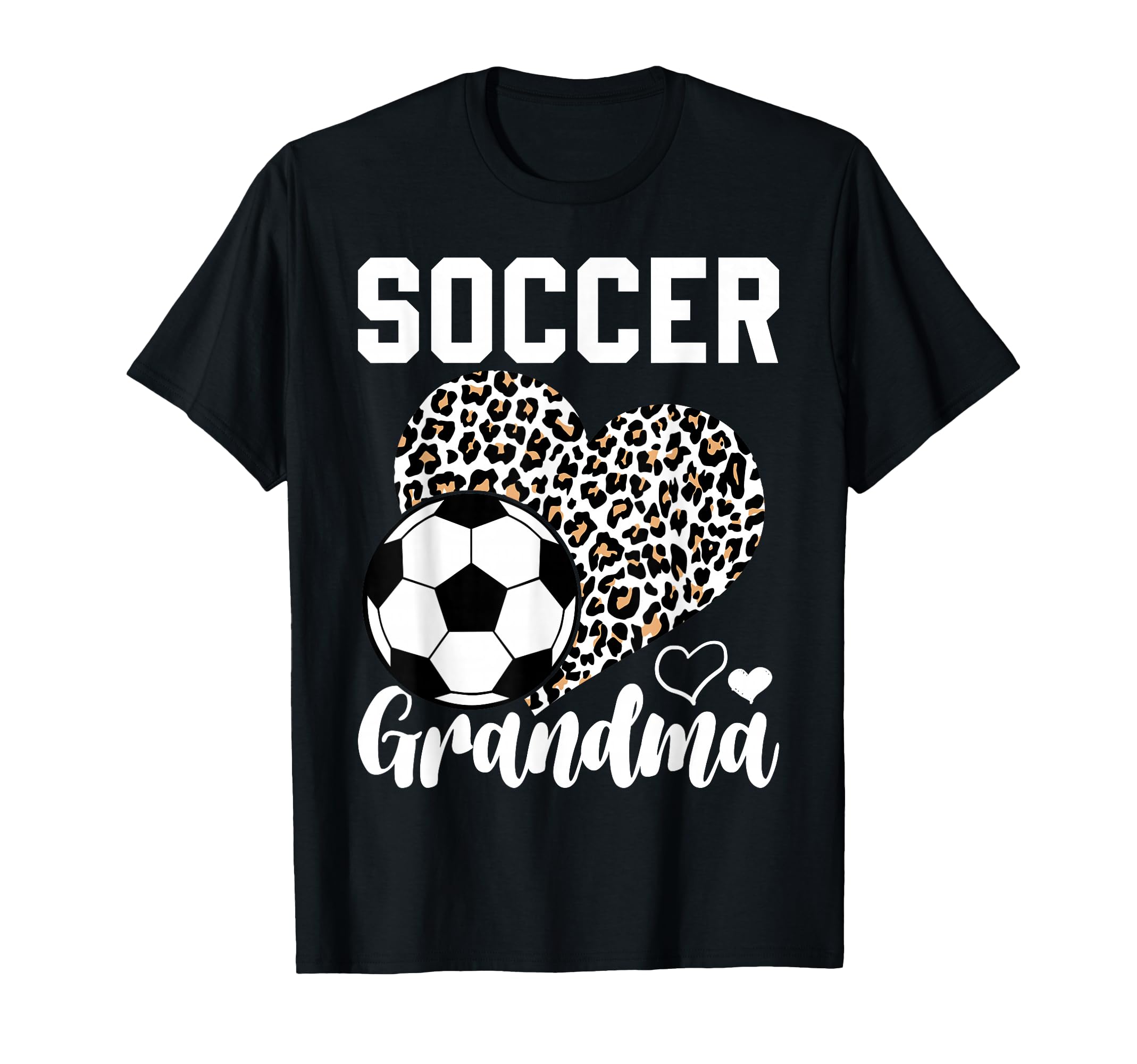 Soccer Grandma Leopard Heart Funny T-Shirt - Trendy Graphic for Adults