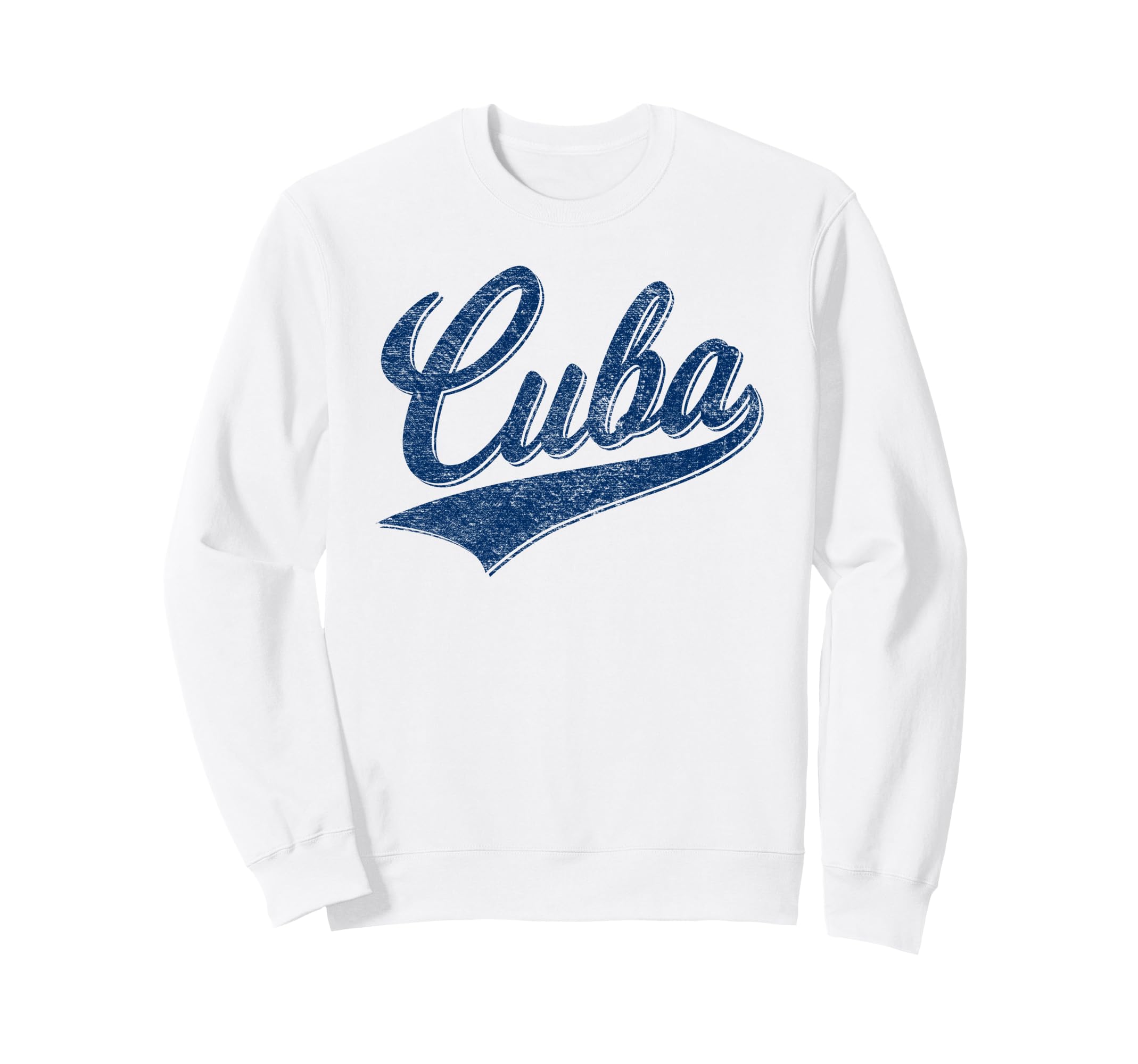 Cuba Flag Baseball Sport Swoosh Sweatshirt - Graphic Print for Adults