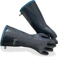 DEYAN Silicone BBQ Gloves, 932°F Heat Resistant Oven Gloves with Fingers, Kitchen Waterproof Hot Proof Glove for Fryer, Smoker, Baking, Cooking, Cutting(10/XL)