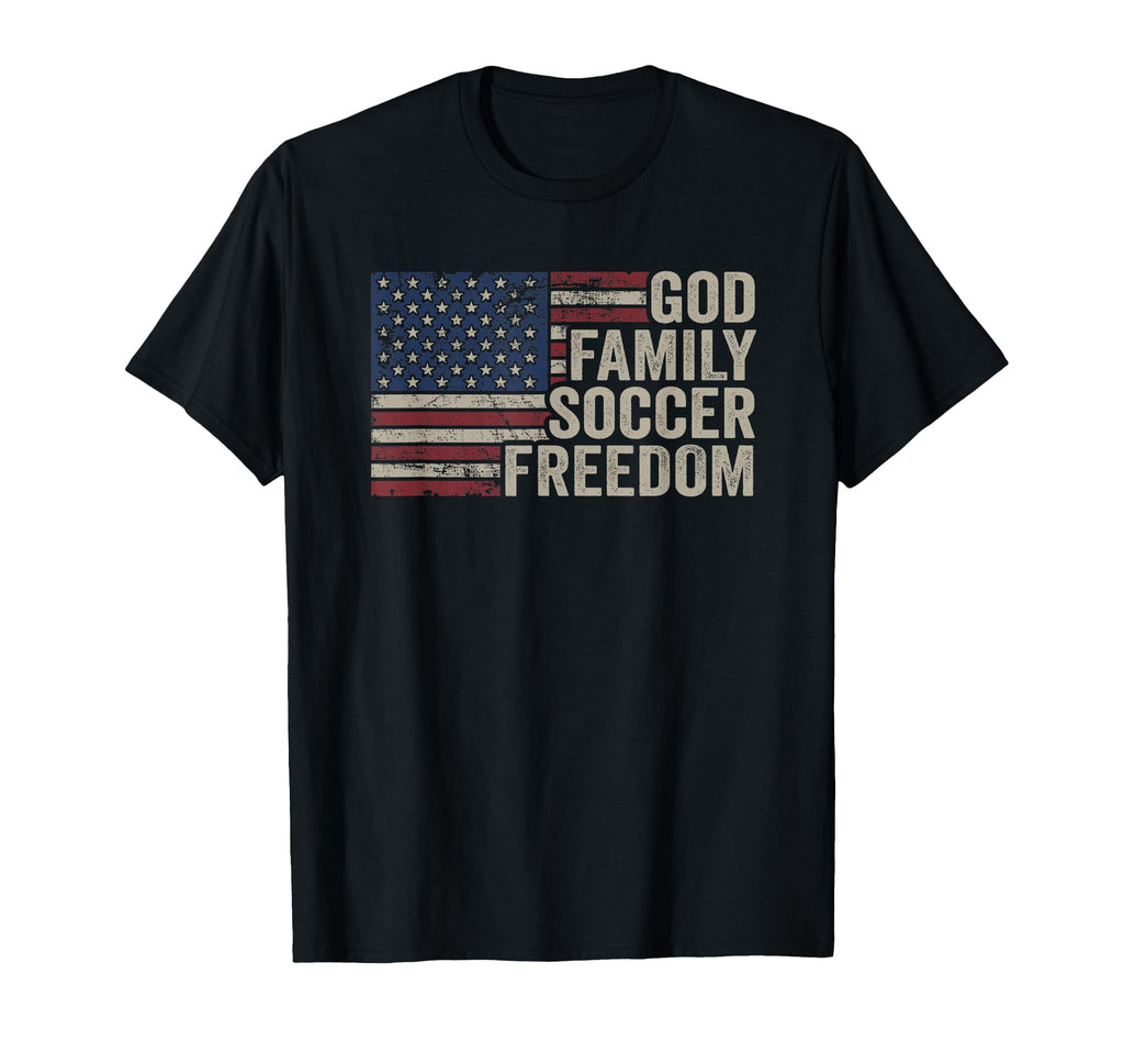 God Family Soccer Freedom Player T-Shirt - Custom Art Print for Adults