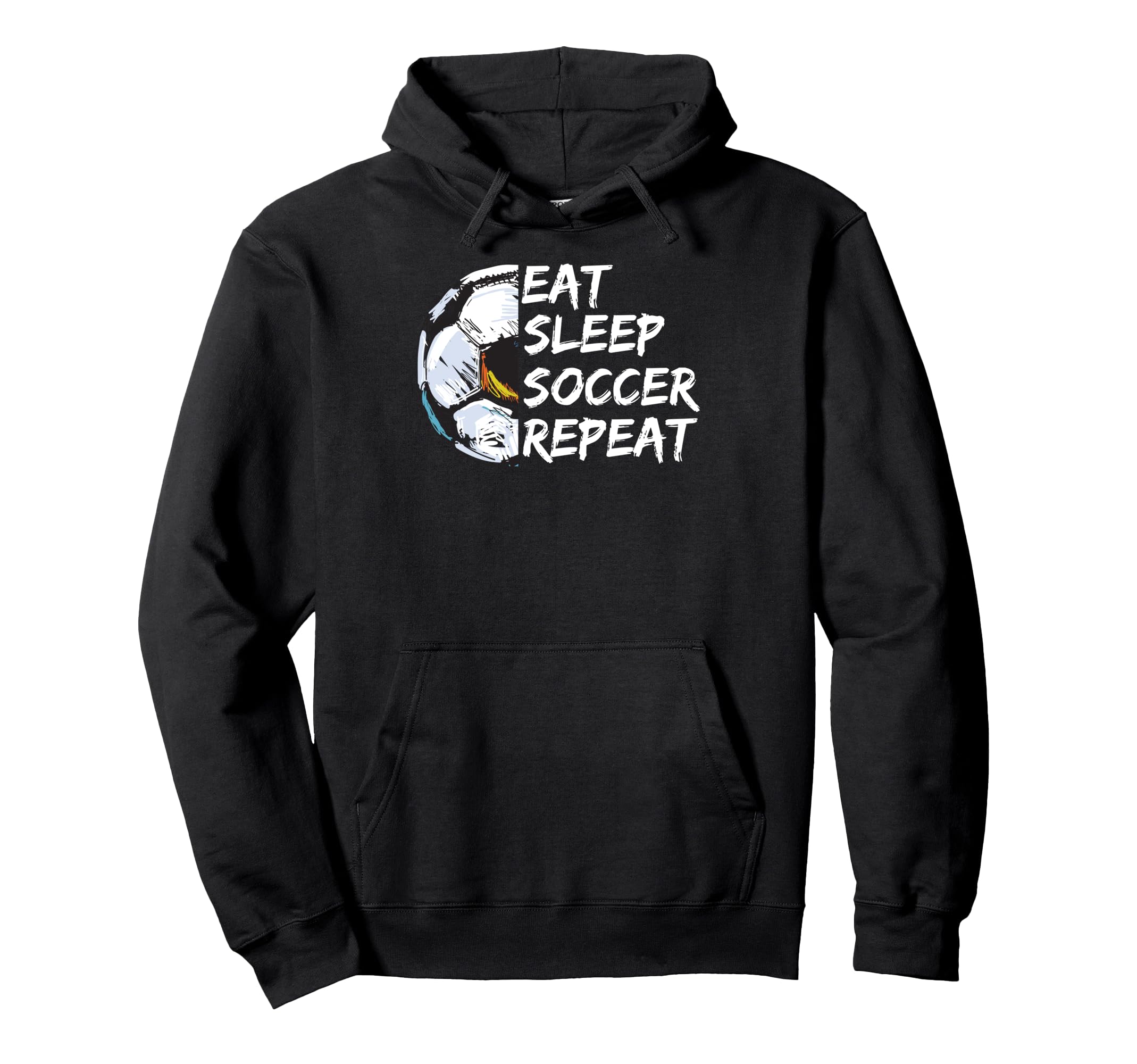 Eat Sleep Football Repeat Half Ball Hoodie - Fun Novelty Design Unisex