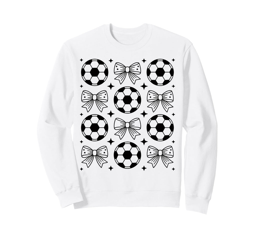 Groovy Soccer Coquette Bow Soccer Sweatshirt - Graphic Print for Adults