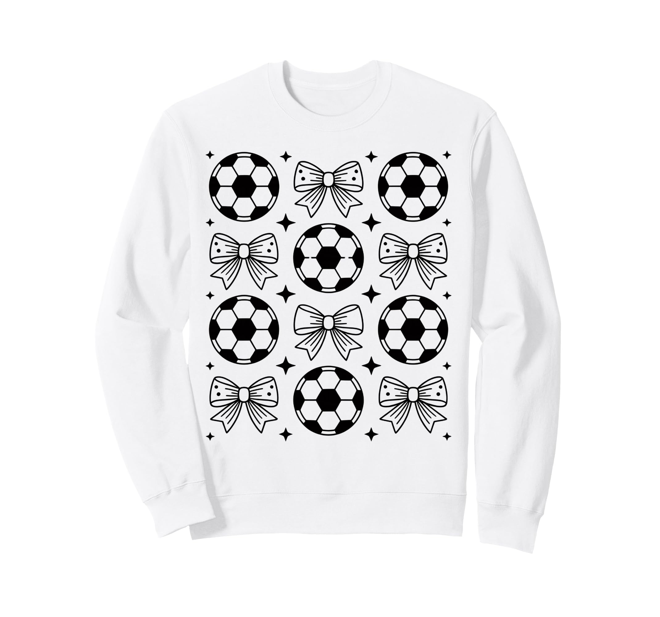 Groovy Soccer Coquette Bow Soccer Sweatshirt - Graphic Print for Adults