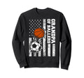 Grandpa Ballers Funny Usa Flag Soccer Sweatshirt - Graphic Print Men Women