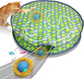 Interactive Cat Toys Ball Fast Rolling in Pouch, Motion Activate Chirping Cat Toy Hide and Seek Mouse Catching Game (Halloween Party)