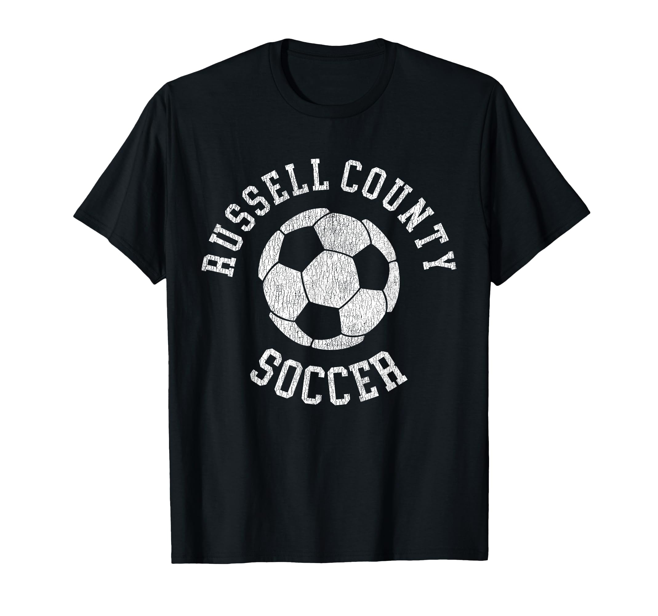 Russell County Soccer Distressed 90S T-Shirt - Fun Novelty Design Unisex