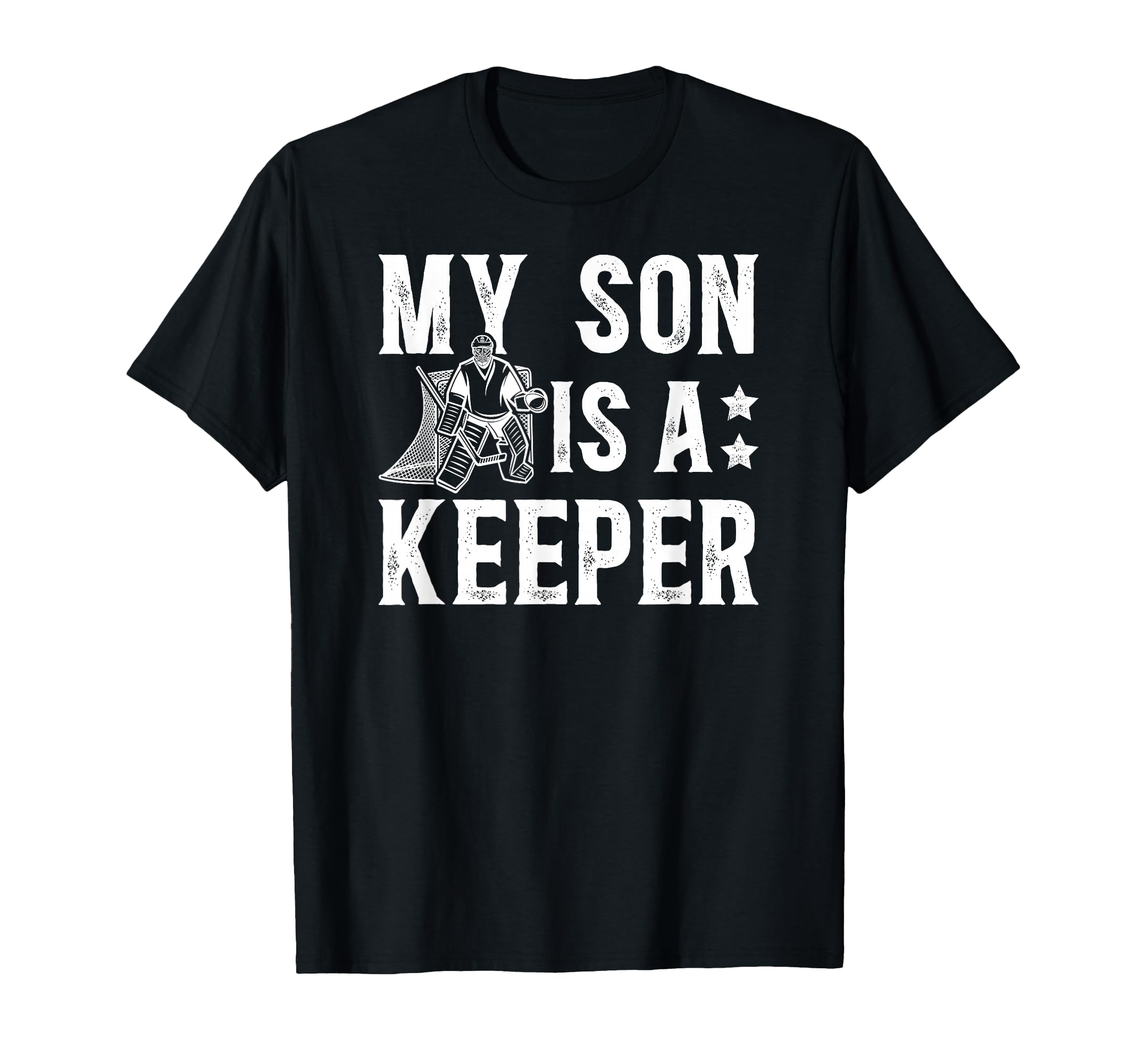 Ice Hockey Keeper Dad Hockey Goalie Father T-Shirt - Graphic Print Unisex
