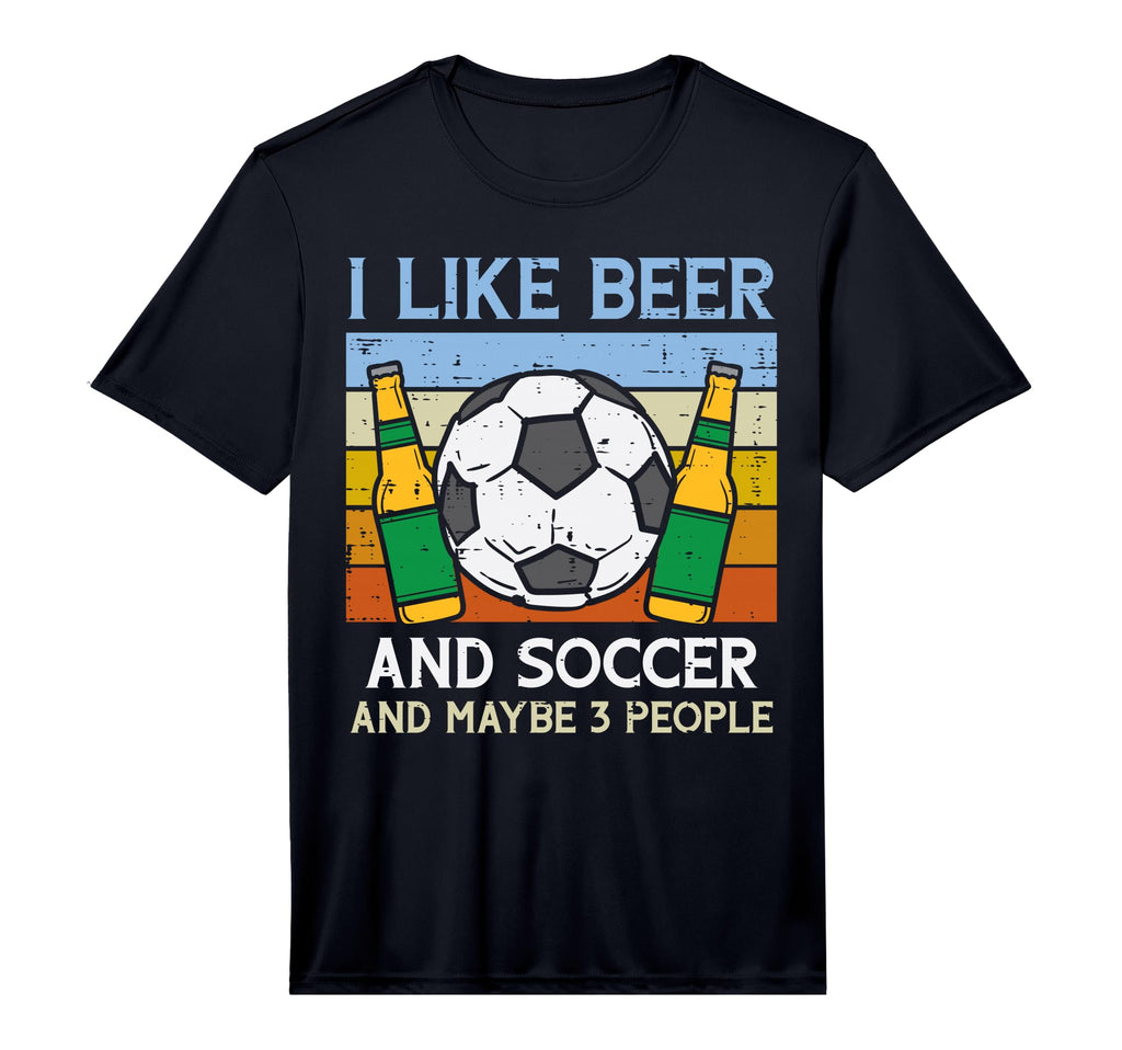 Mens I Like Beer Soccer 3 People T-Shirt - Custom Art Print for Adults