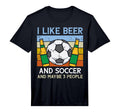 Mens I Like Beer Soccer 3 People T-Shirt - Custom Art Print for Adults