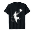 Soccer Siamese Cat Playing Ball Funny T-Shirt - Streetwear Style Unisex
