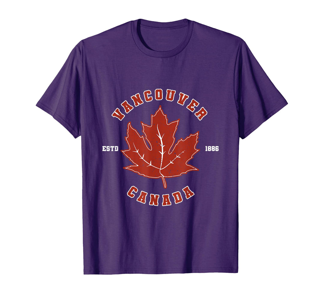 Canadian Maple Leaf Vancouver Canada T-Shirt - Fun Novelty Design Unisex