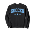 Soccer All Sky Blue Stars Text Sweatshirt - Graphic Print Unisex