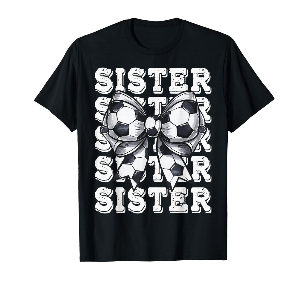 Coquette Soccer Sister Matching Family T-Shirt - Unique Graphic for Adults