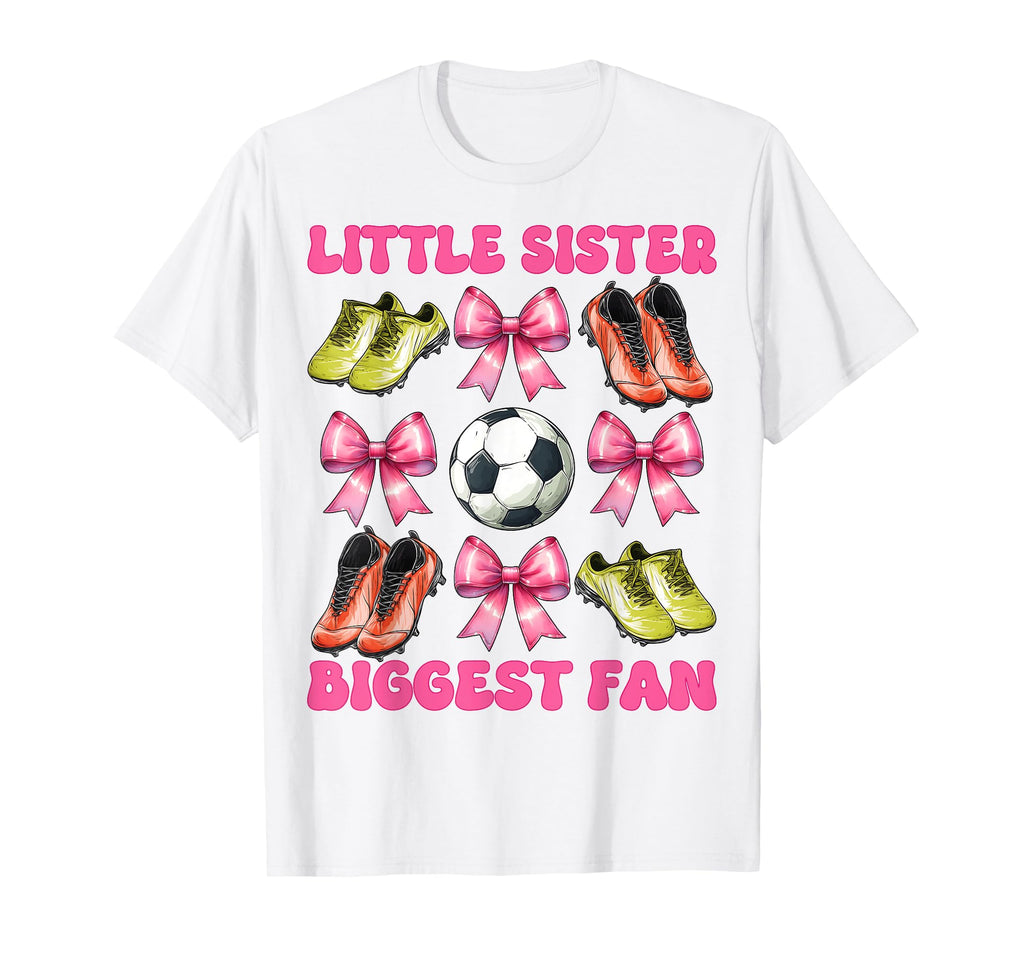 Little Sister Biggest Fan Soccer T-Shirt - Minimalist Print Men Women