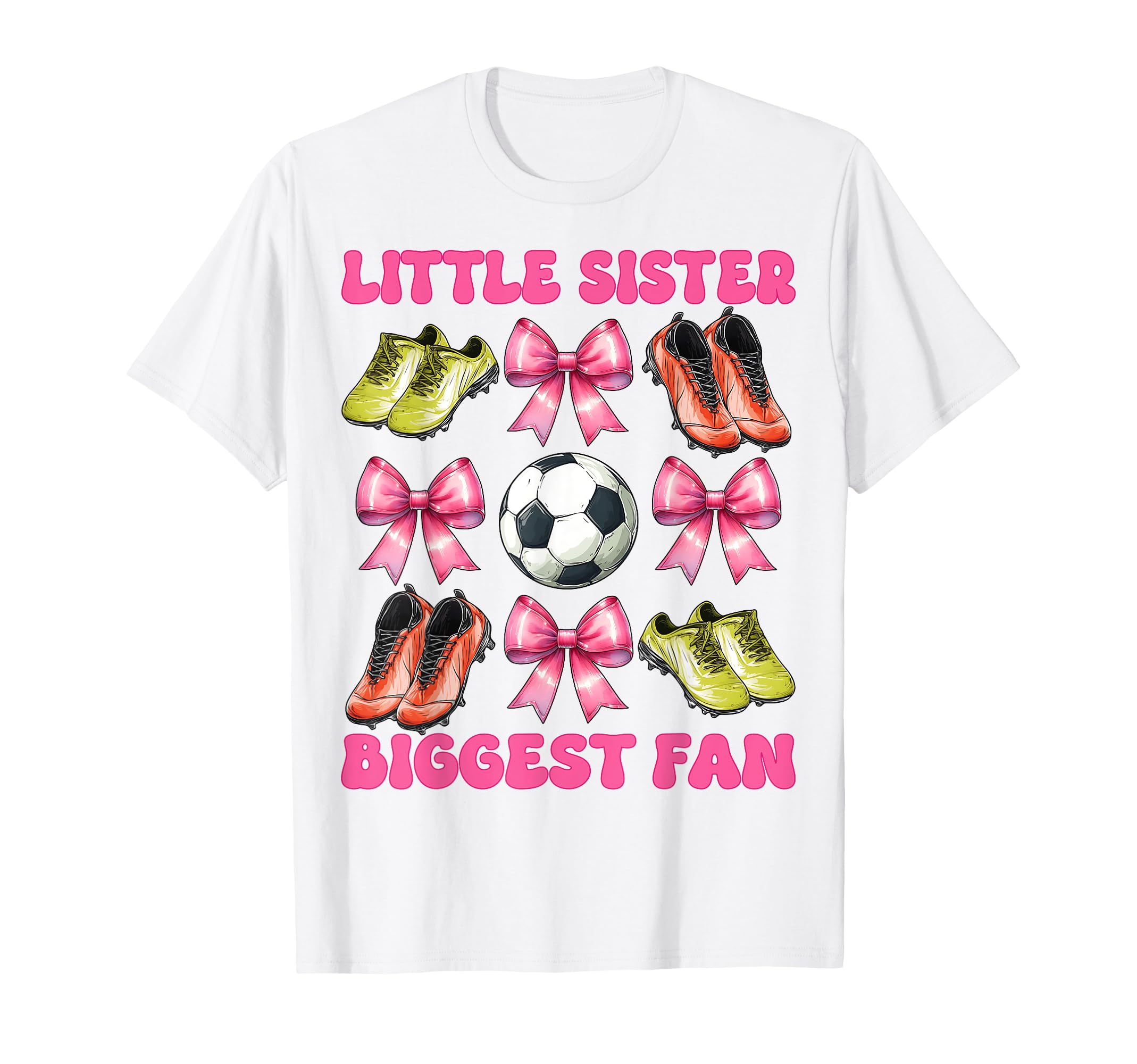 Little Sister Biggest Fan Soccer T-Shirt - Minimalist Print Men Women