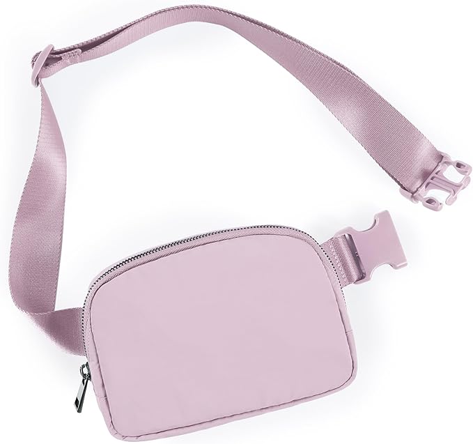 ODODOS Unisex Mini Belt Bag with Adjustable Strap Small Fanny Pack for Workout Running Traveling Hiking, Lavender