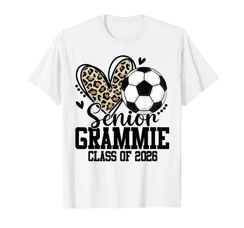 Senior Grammie Class 2026 Soccer Leopard T-Shirt - Graphic Print Men Women