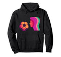 Abstract Soccer Silhouette Color Layers Hoodie - Minimalist Print Men Women