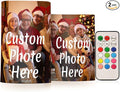 Personalized Flickering Flameless Candles, Custom Photo LED Candles Set of 2, Remote Timer Battery Operated Candle for Valentine Wedding Birthday