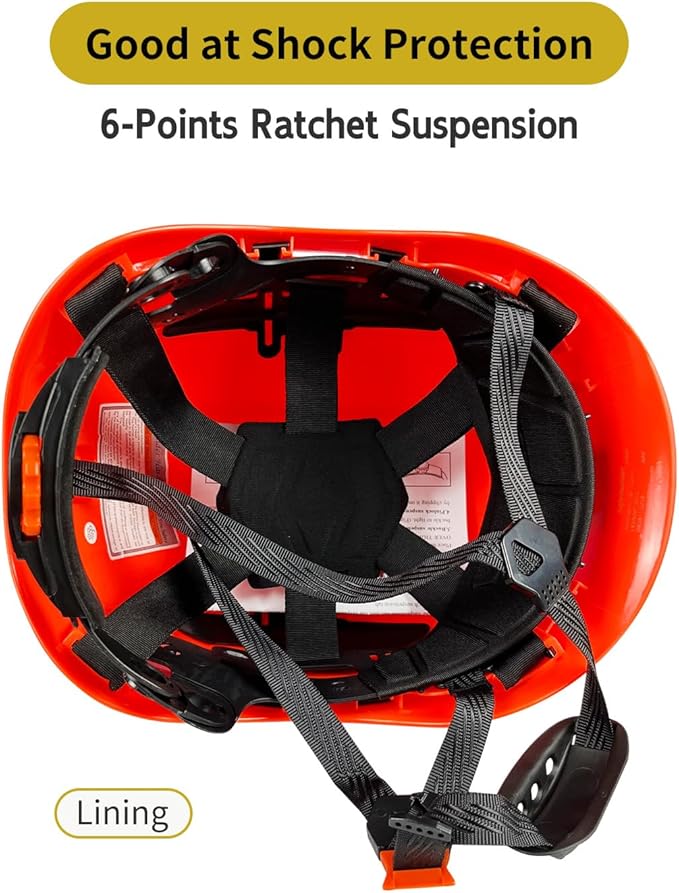 SAFEBUILDER  Forestry Safety Helmet with Build-in Visor Mesh Face Shield Ear Muffs 4 in 1 Chainsaw Safety Hard Hats