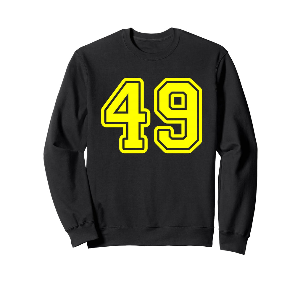Yellow Sport Team Number 49 Sweatshirt - Aesthetic Graphic for Adults