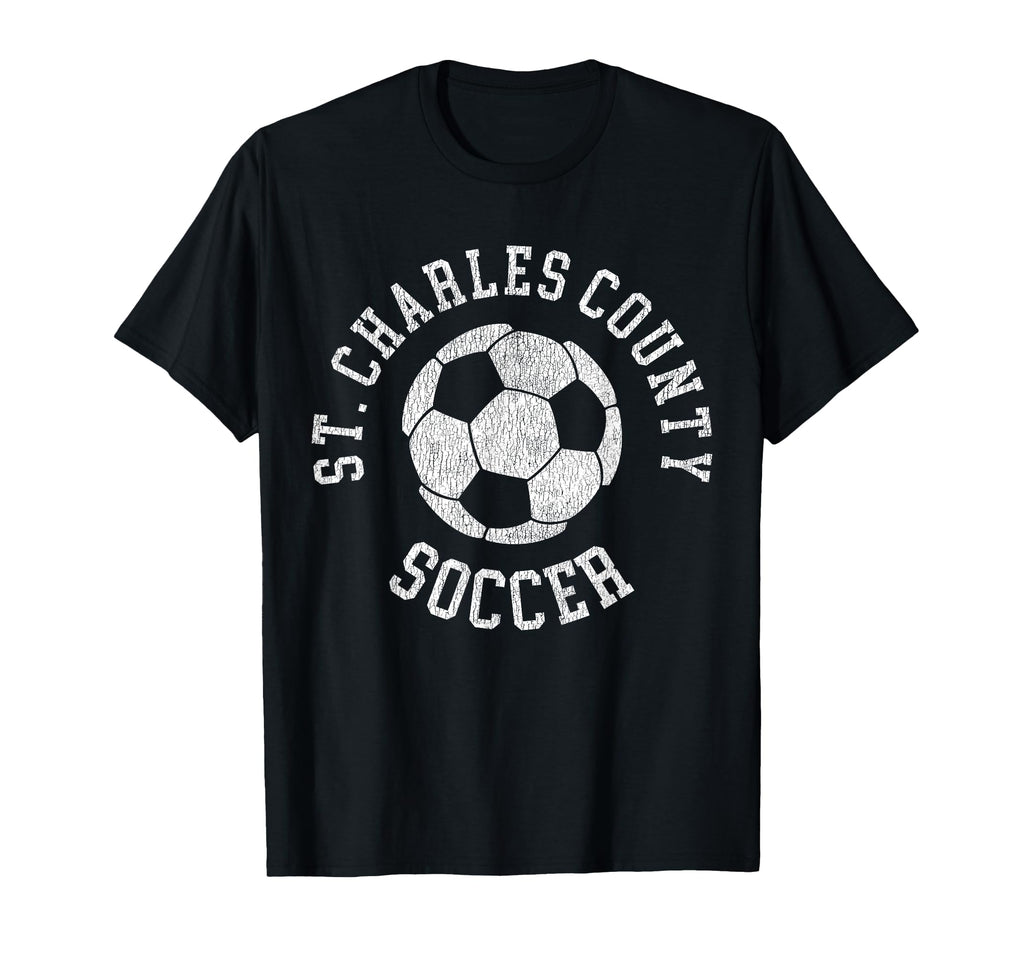 St Charles County Soccer Distressed 90S T-Shirt - Minimalist Print Unisex