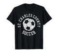 St Charles County Soccer Distressed 90S T-Shirt - Minimalist Print Unisex