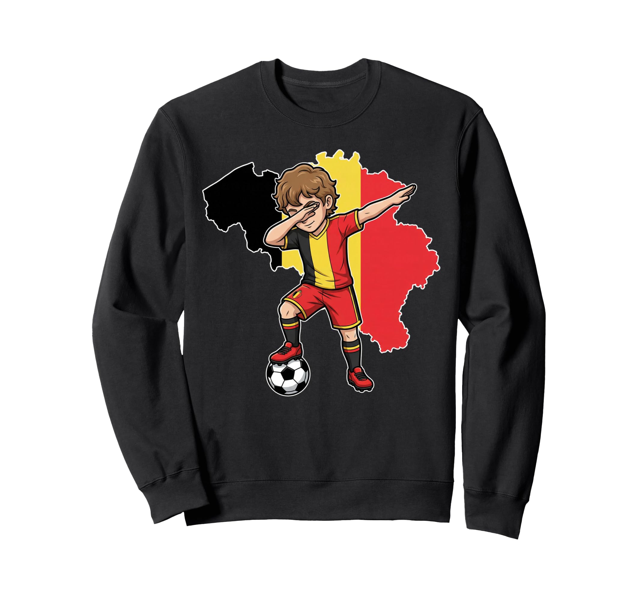 Belgium Soccer Dab Flag Football Sweatshirt - Minimalist Print for Adults