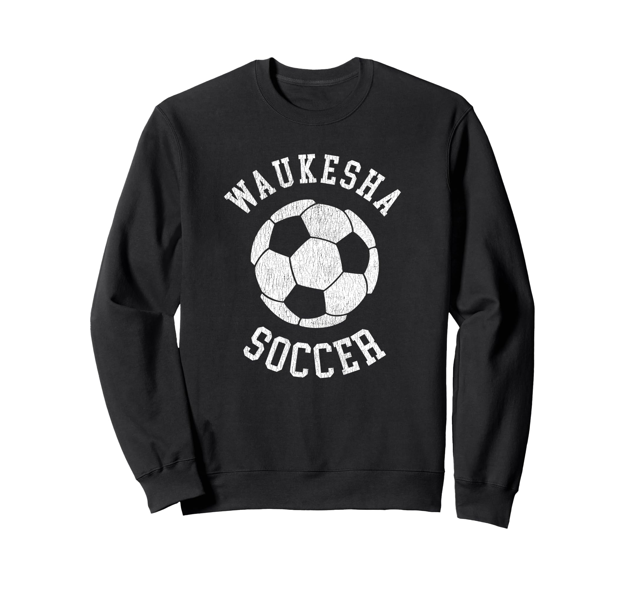 Waukesha Soccer Distressed 90S Sweatshirt - Trendy Graphic for Adults