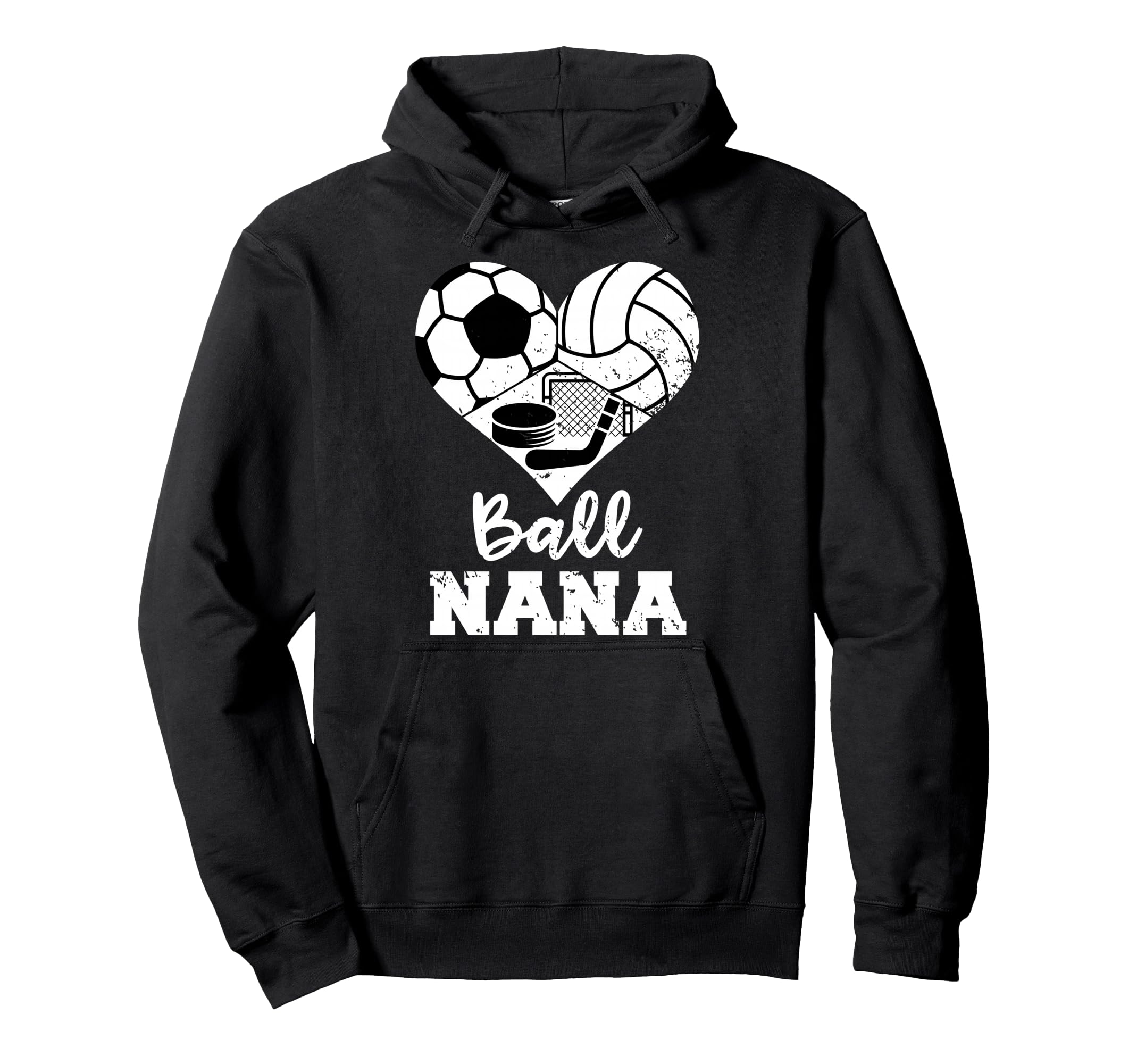 Ball Nana Heart Funny Soccer Volleyball Hoodie - Custom Art Print Unisex