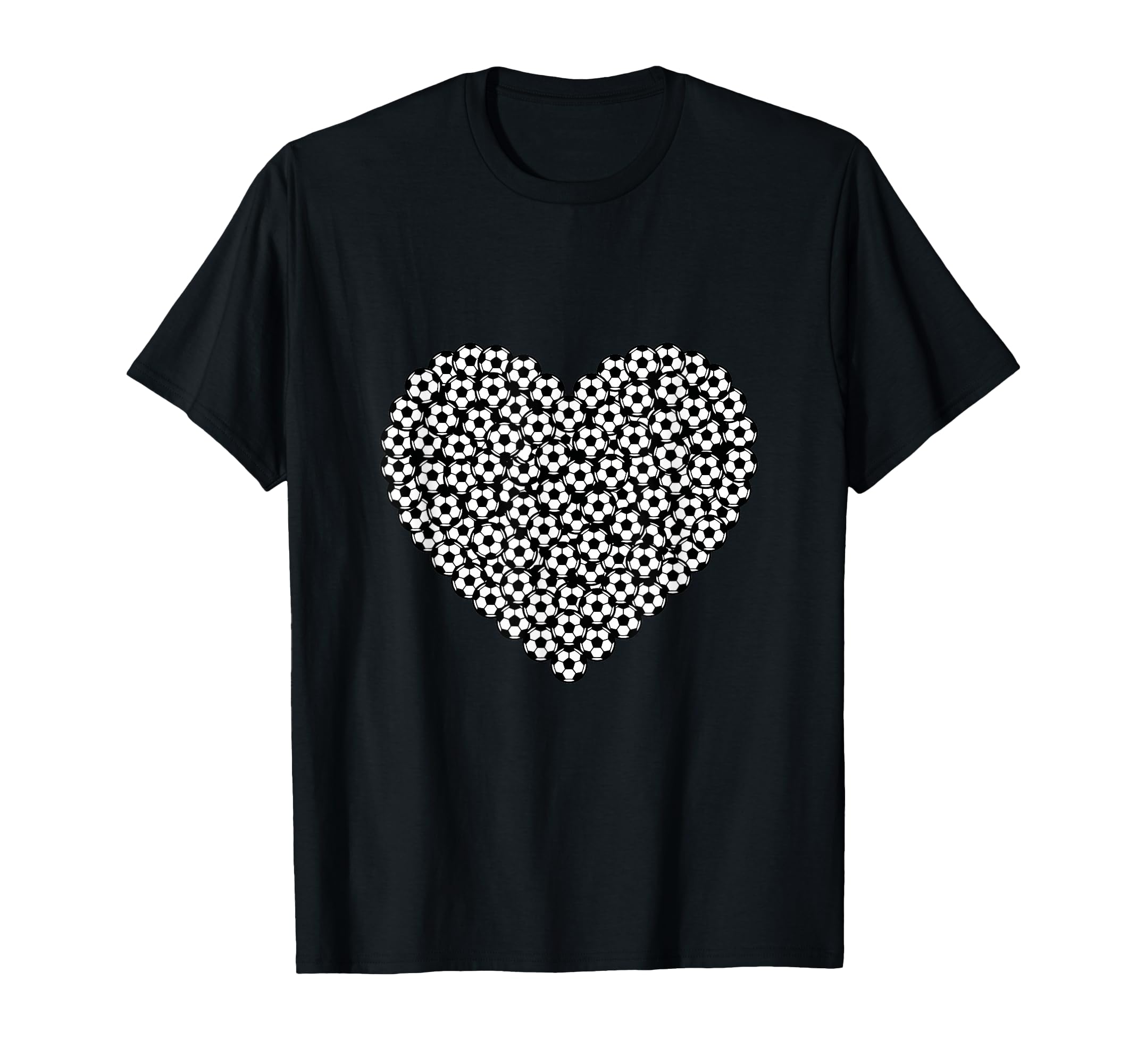 Heart Shaped Soccer Ball Art T-Shirt - Fun Novelty Design for Adults