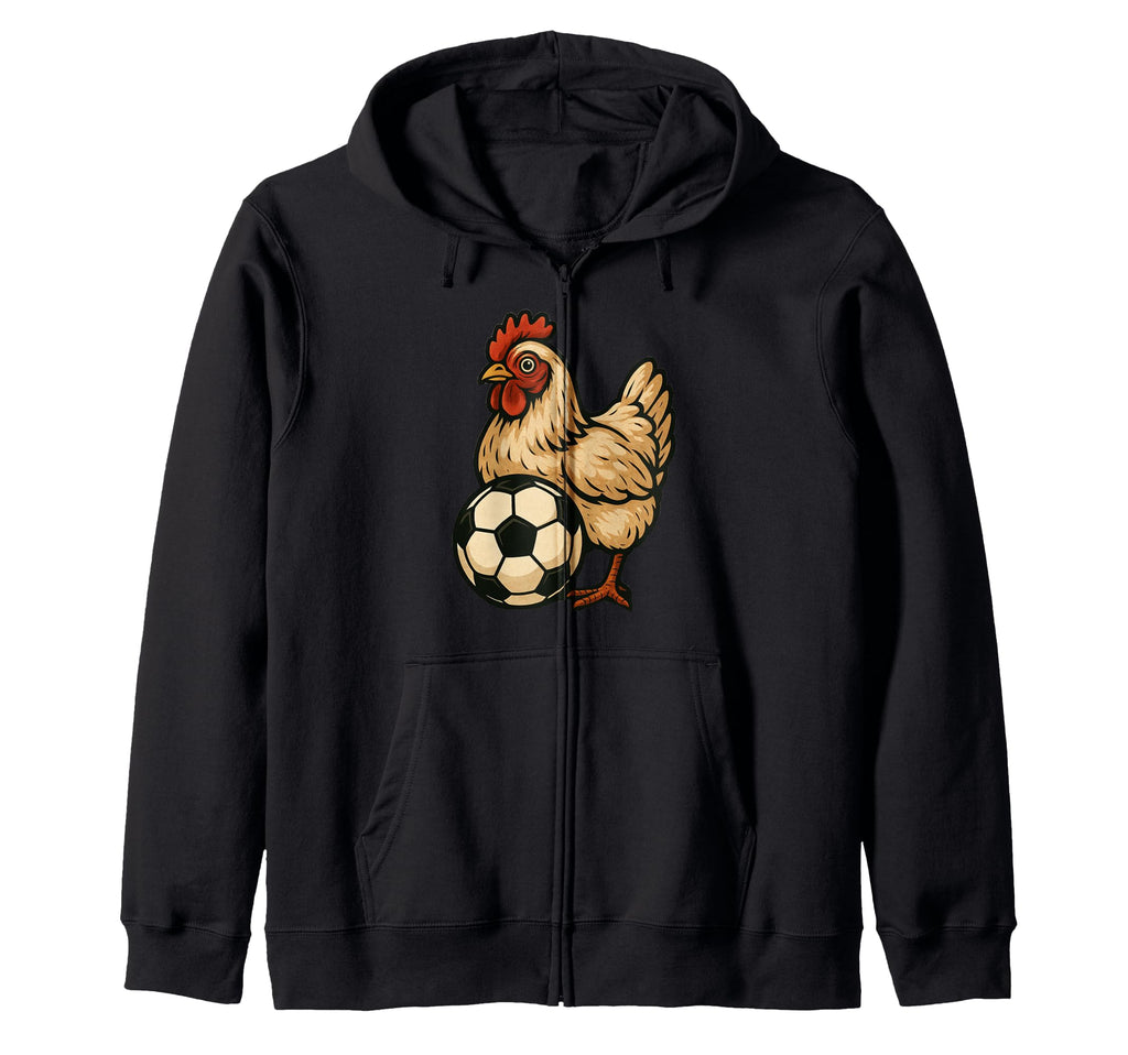 Chicken Soccer Chickens Sweatshirt - Minimalist Print for Adults