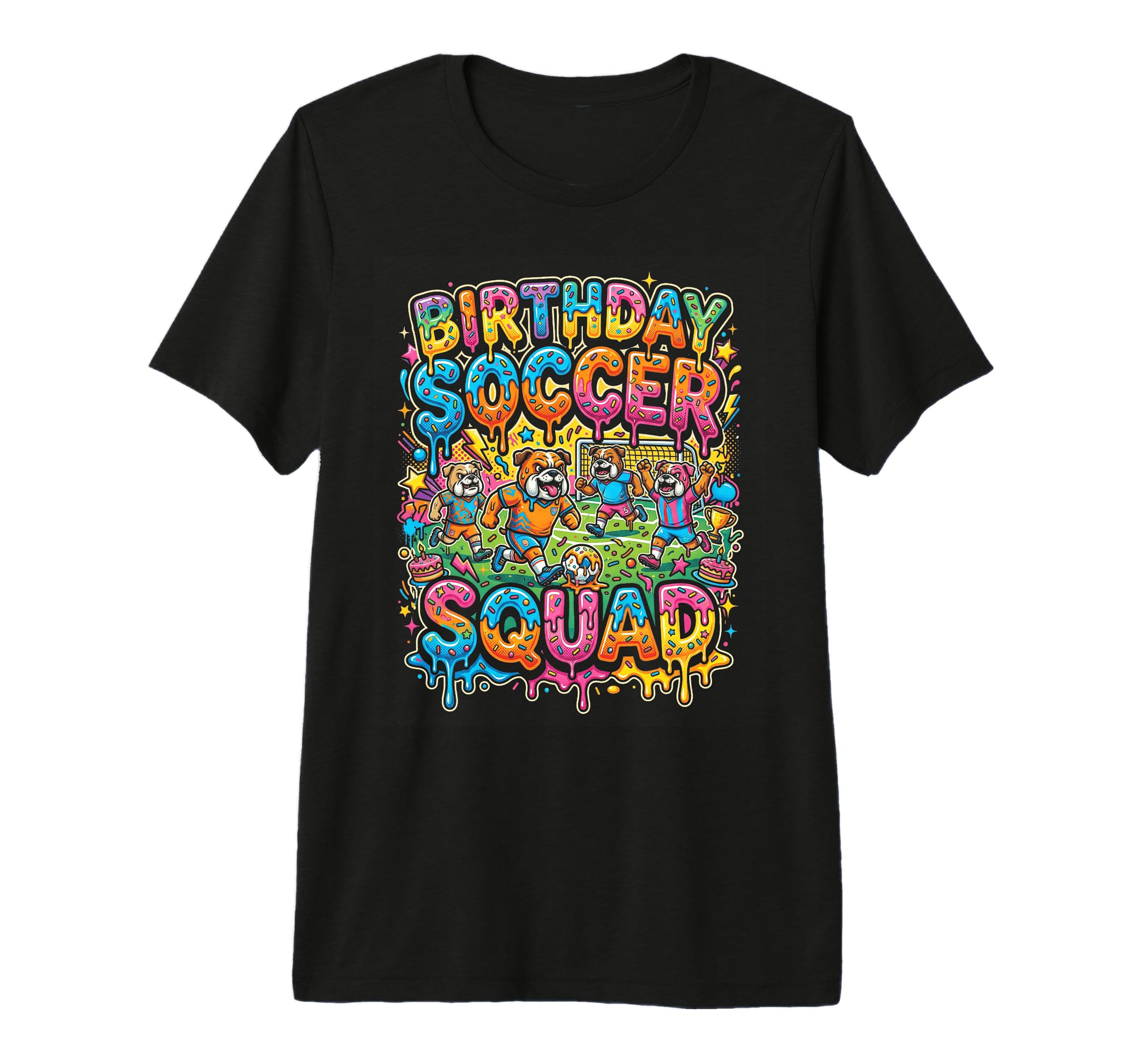 Funny Soccer Squad Bulldogs Playing T-Shirt - Unique Graphic Unisex